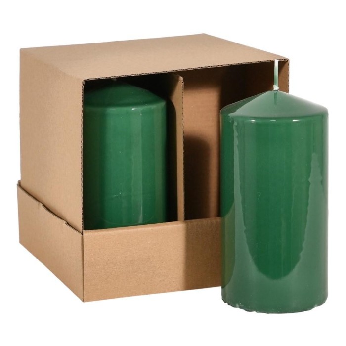 CANDELA MOCCOLO SMALTATA H.150XD.75 MM. VERDE